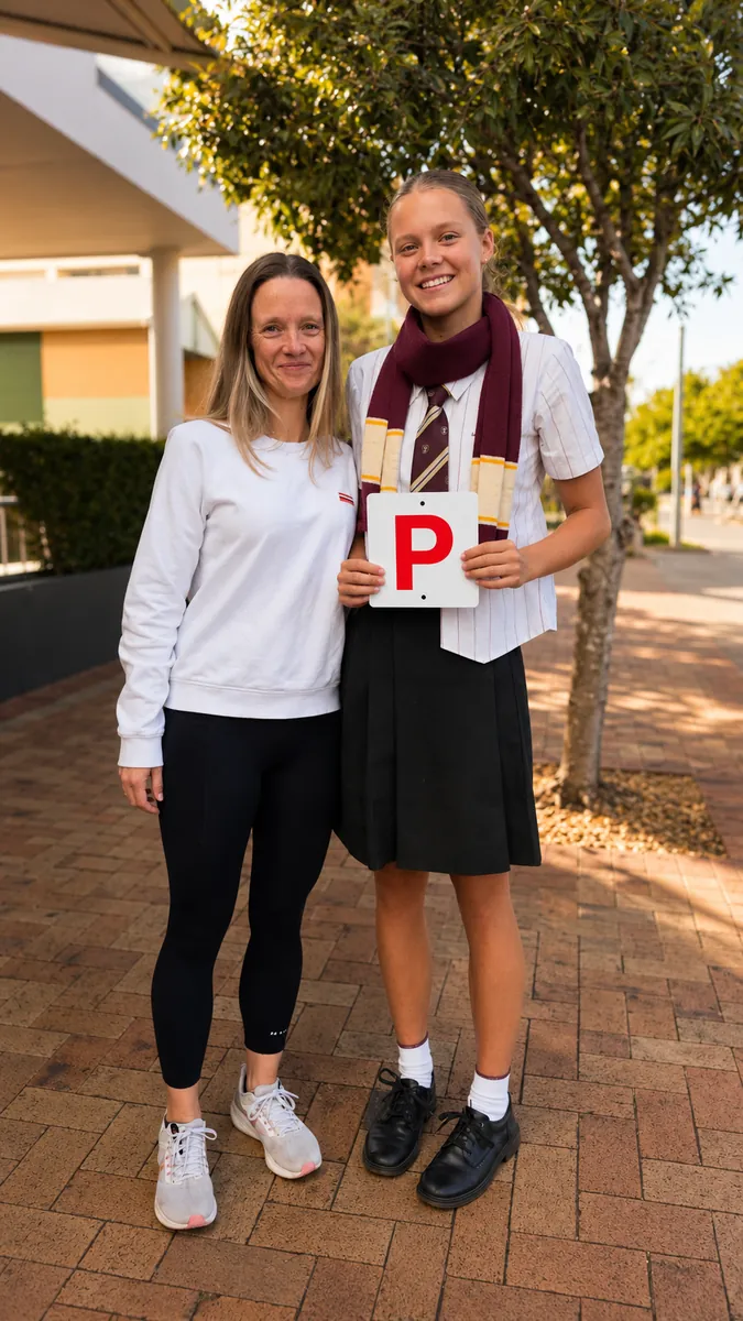 Lillianah with her mum after passing her driving test first go