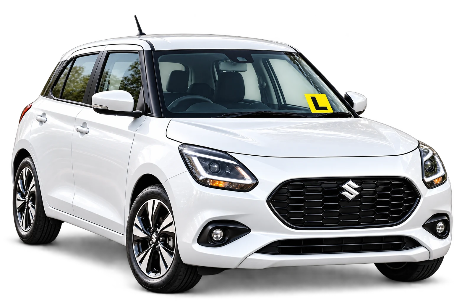 White Suzuki Swift learner car